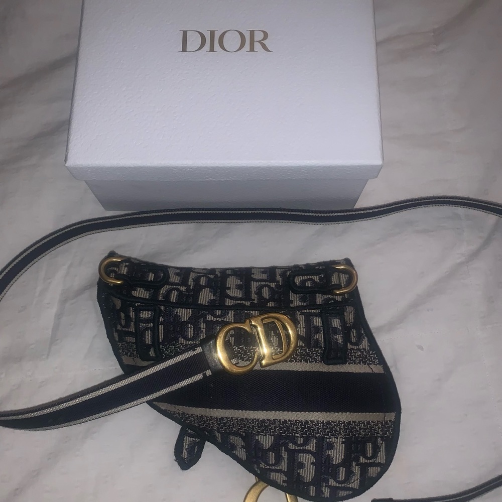 Dior blue saddle canvas  belt bag - Picture 5 of 9